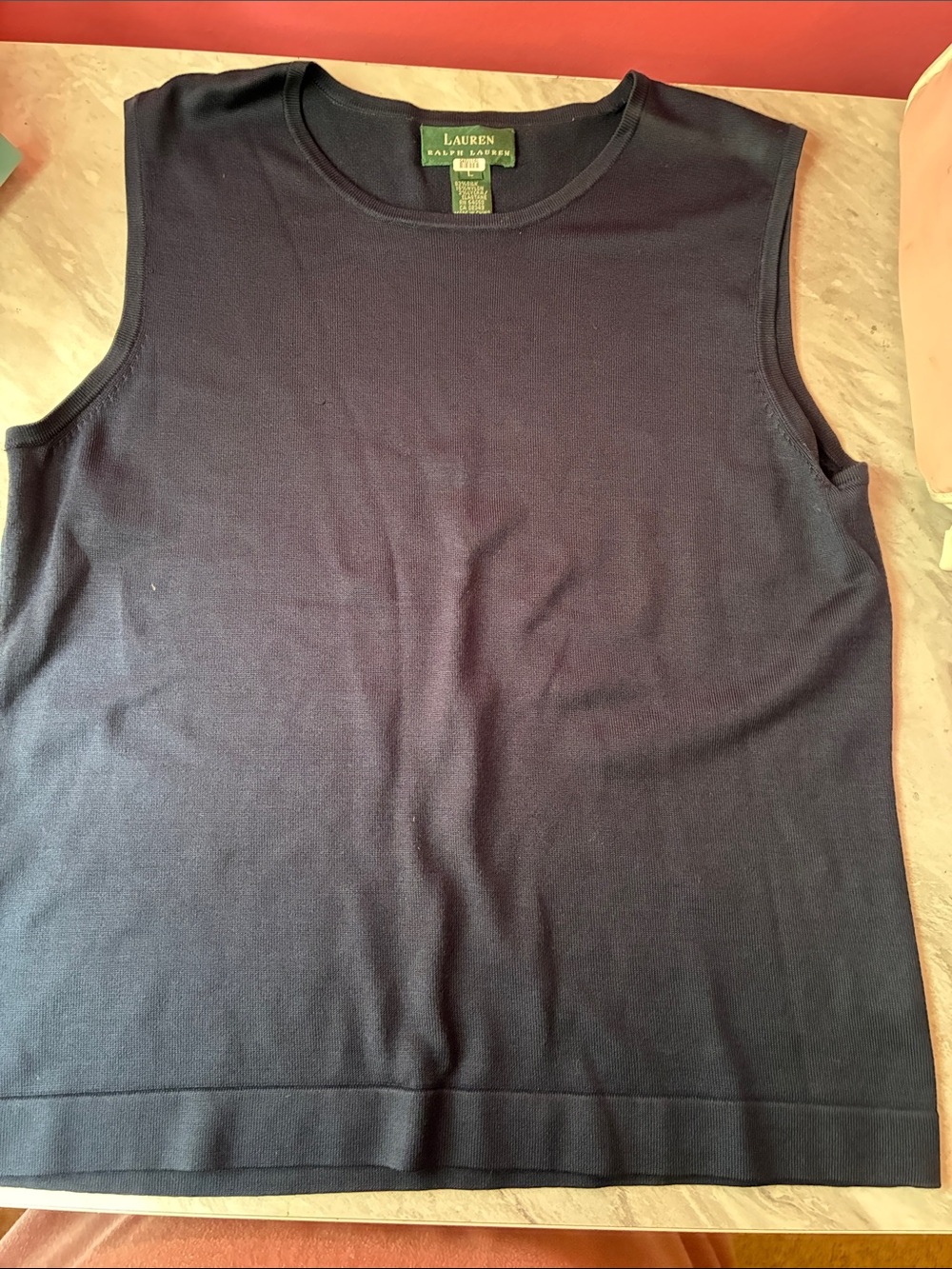Lauren Ralph Lauren Navy Sleeveless Shell
